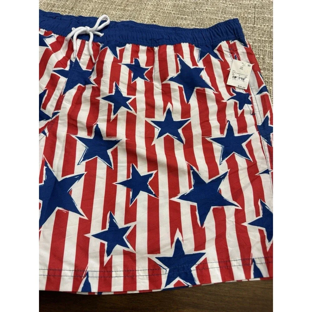 MAD ENGINE men’s stars stripes patriotic swim trunks shorts size XXL NWT